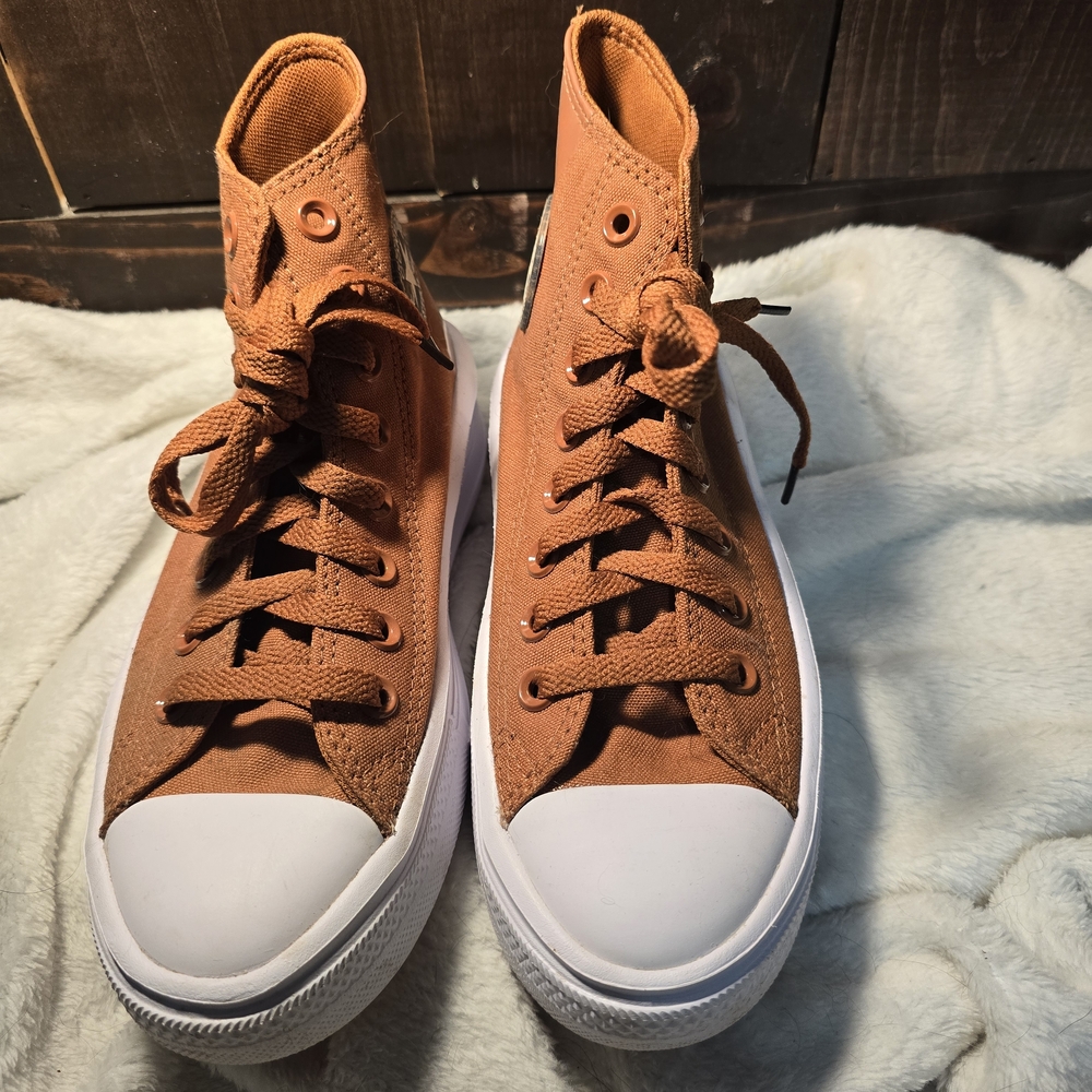 Women's Brown High-Top Platform Converse